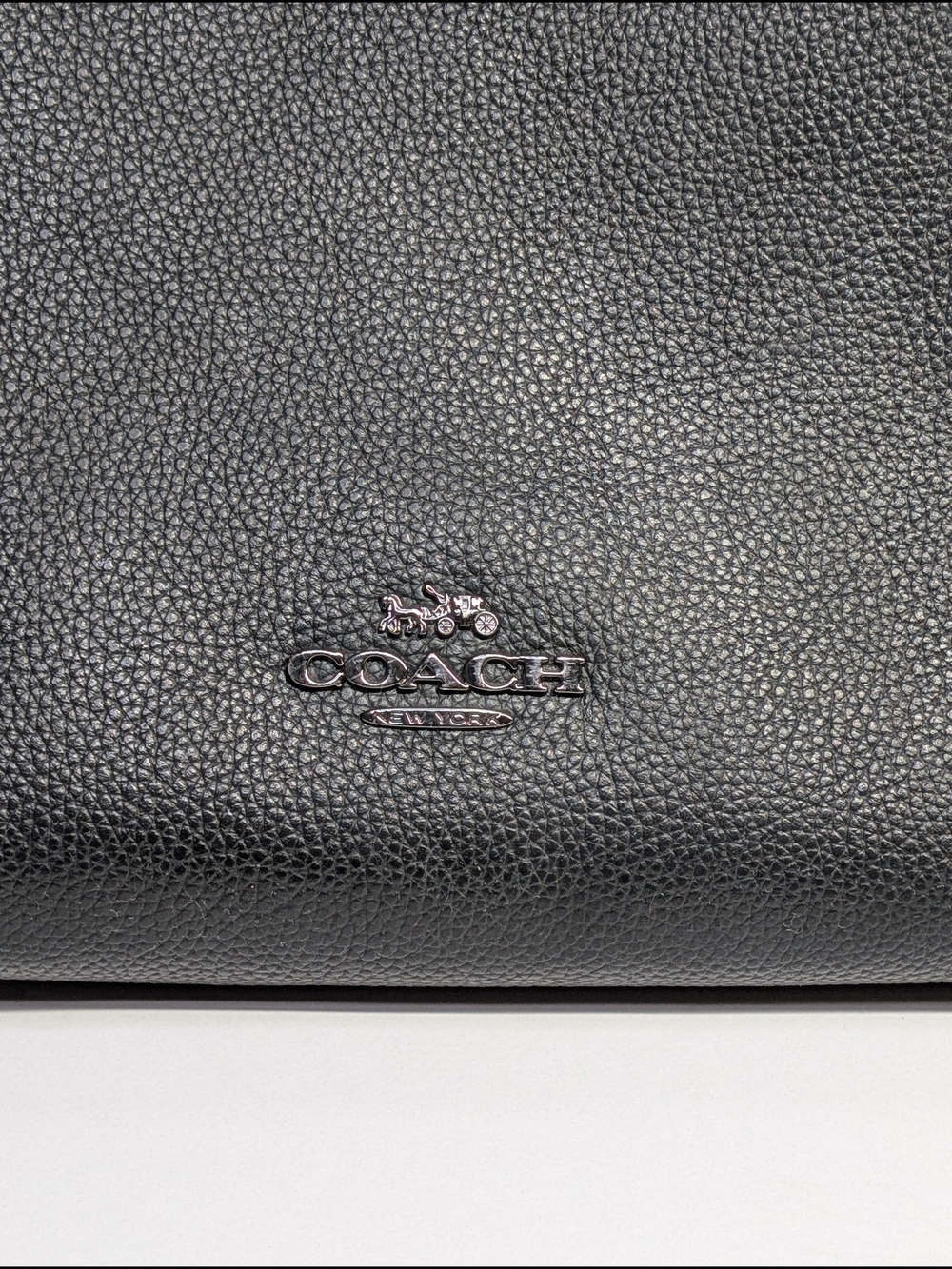 Coach 21378 Black Pebbled Leather Dufflette Crossbody Shoulder Bag Purse - Picture 3 of 11